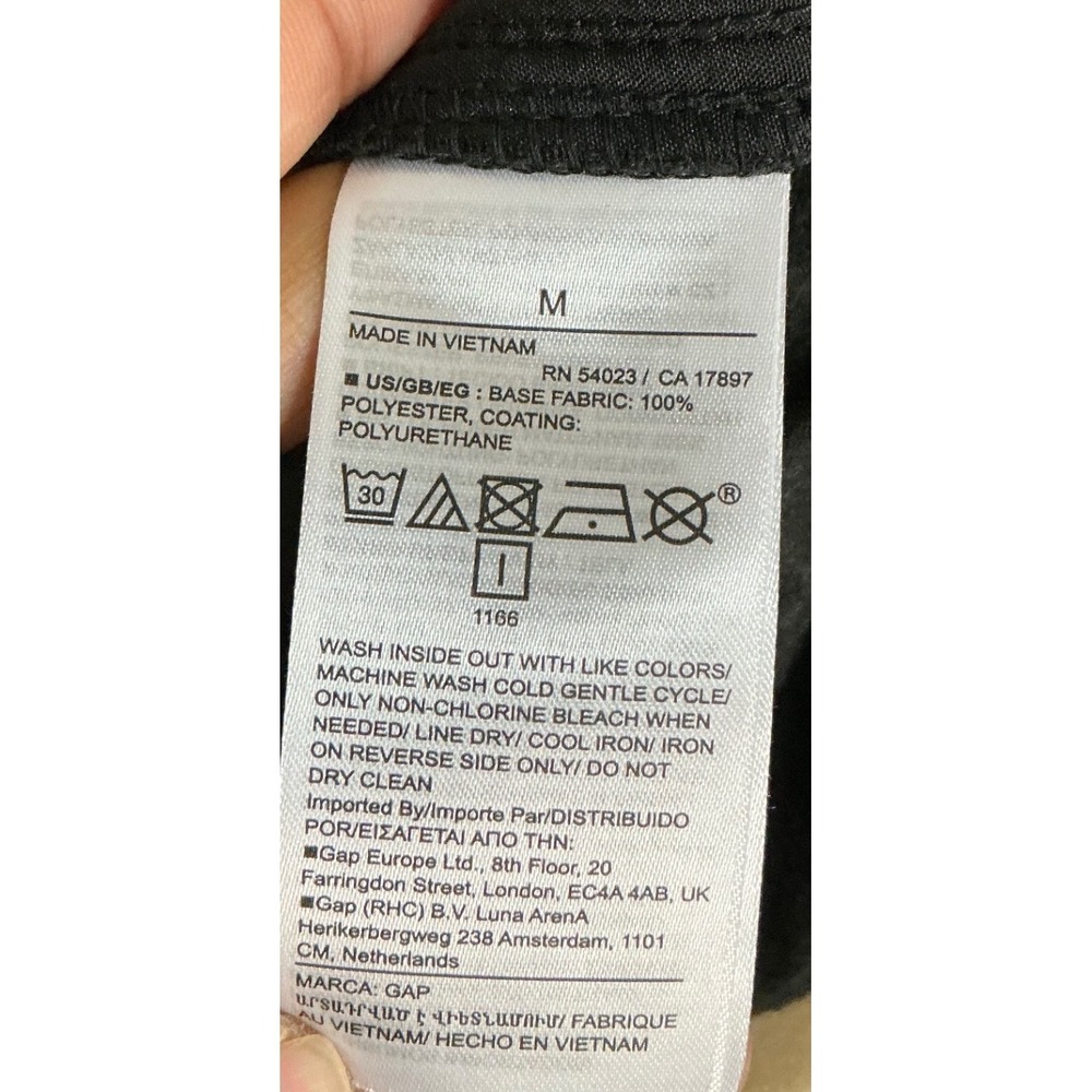 GAP Women Faux Leather Cargo Black Pull On Pants Size M Streetwear Casual Grunge - Picture 7 of 9
